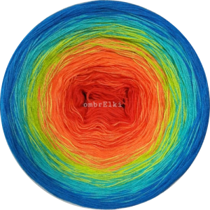 Ombrelek B117 "Aztec sun"- intensywna czerwień, pomarańczowy, zieleń neonowa, cyjan, lazur